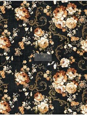 Prima Redesign Decoupage Decor Tissue Paper 19x30- Dark Floral